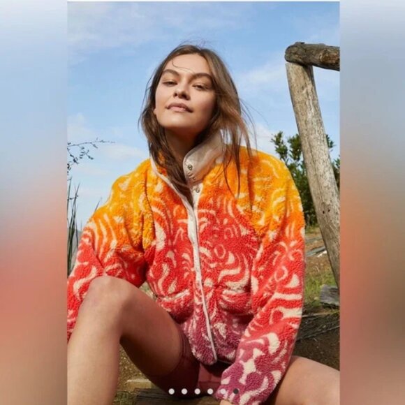 Free People Hit The Slopes Printed Fleece, Like New, Size M - Picture 1 of 8